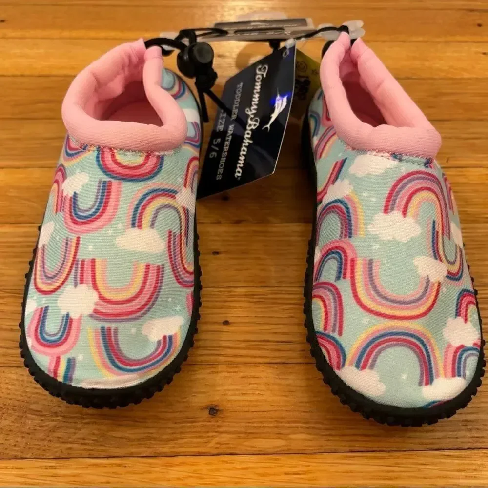 Tommy Bahama rainbow Water shoes machine washable toddler size 5/6 NWT